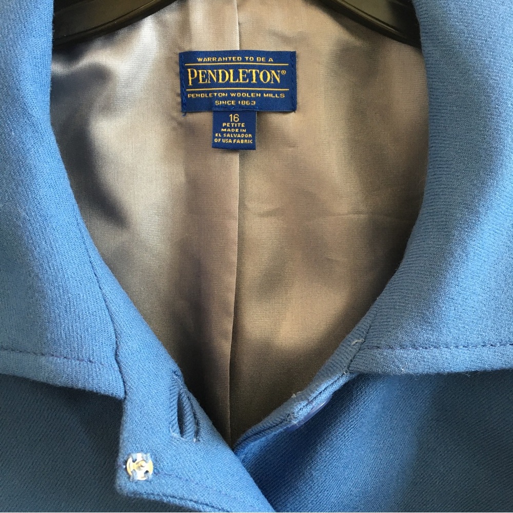 Pendleton Wool Cropped Jacket 16 P Periwinkle Blu… - image 2